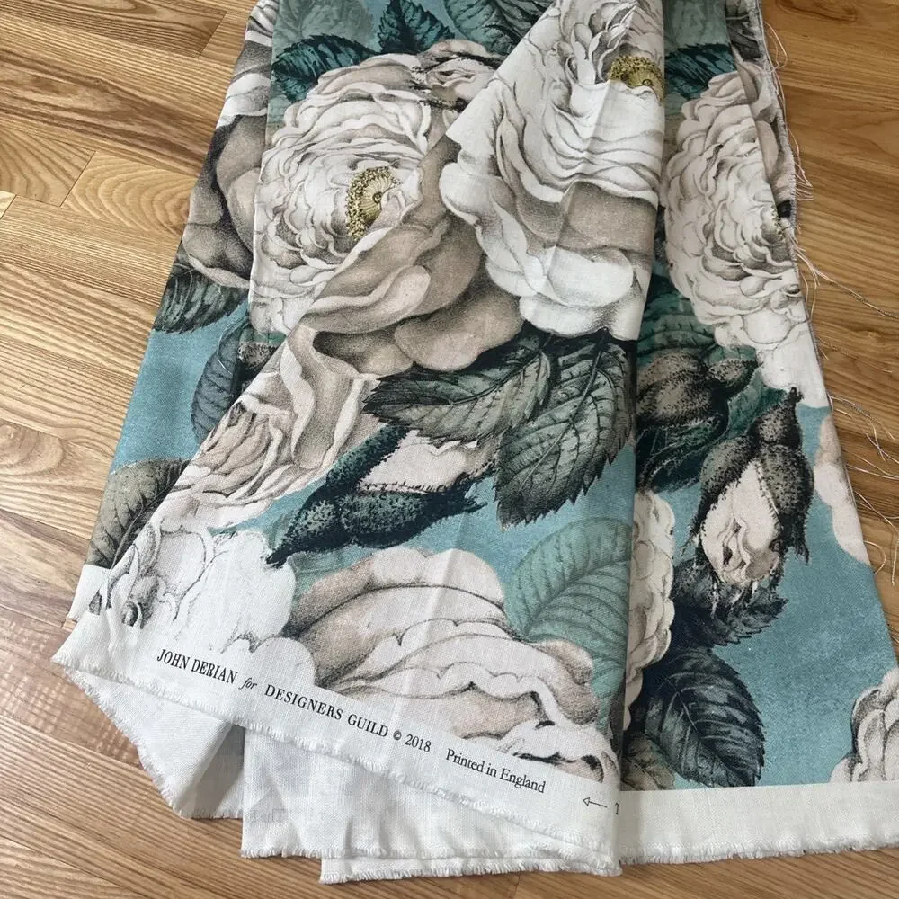 John Derian For Designer’s Guild The Rose Canvas Decorator Fabric 106” ~3 Yards